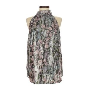 J.Crew Collection Tie-Neck Top XS Metallic Floral Shimmer Party Holiday NWT $128